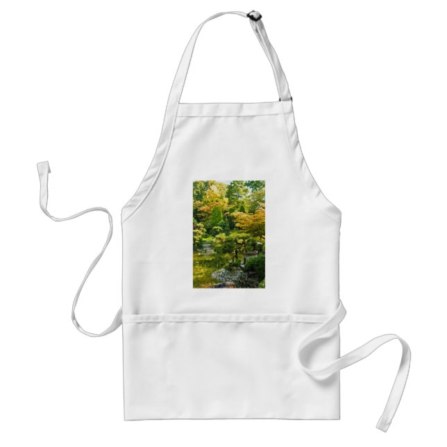 Avental Efeito de Pintura de Jardim Japonês Paisagem (Frente)
