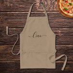 Avental Elegante Ciao em khaki<br><div class="desc">Khaki apron,  capisce? Ele tem este design de texto elegante em italiano,  sabe? Ele vem com na moda. Excelente para qualquer pessoa na cozinha italiana em casa ou no trabalho. Este avental duradouro está disponível em vários tamanhos e cores.</div>