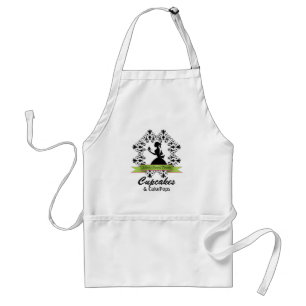 Avental Elegante Silhouette Woman Bakery Business Apron