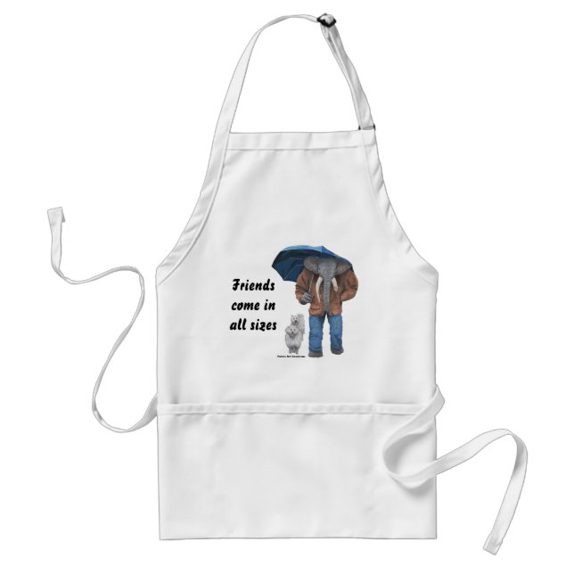Avental Elephant Man Walking Dogs Fantasy Art Apron (Frente)