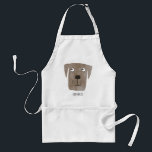 Avental Engraçado Chocolate Labrador Cachorro de Retriever<br><div class="desc">Uma pintura de aquarela fofa de um cão Labrador de Chocolate. Personalize alterando ou removendo o nome.</div>