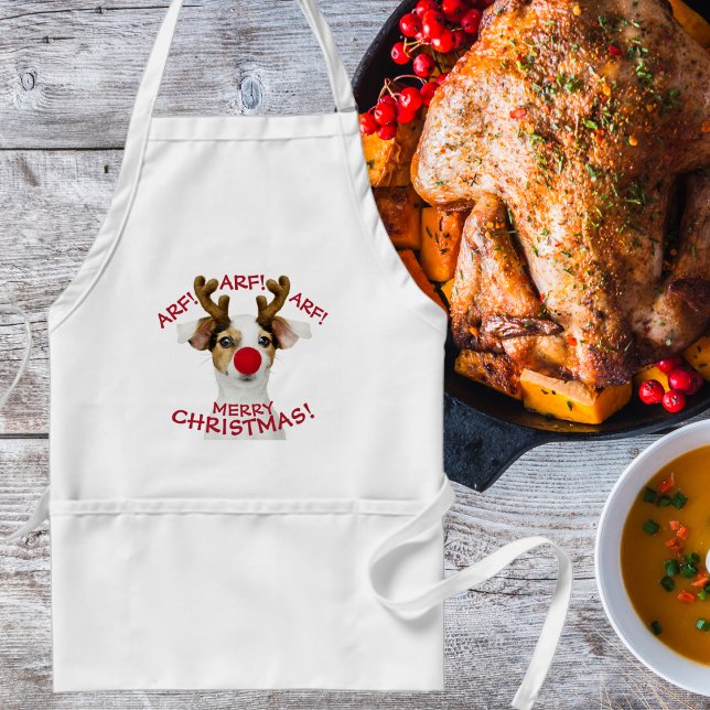 Avental Engraçado, Pão Cachorro, Natal, Festivo (Funny, Dog Lover, Christmas, Festive Adult Apron)