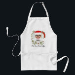 Avental Engraçado Papais noeis de Natal bonitos e vermelho<br><div class="desc">Engraçados Papais noeis de Natal Vermelho Branco Baking Adulto Apron vai iluminar o dia de todos na cozinha. Este design moderno tem uma cara feliz de Papai Noel e está vestindo algemas brancos e peludos e bebendo uma xícara de café quente. Uma coroa de morango está ao redor do seu...</div>
