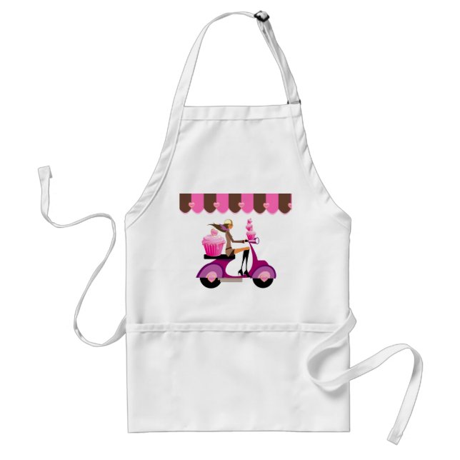 Avental Engraçado Patinete Rapariga Cupcake Apron (Frente)