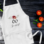 Avental Então, que Cores de Água Positivas Floral 60º Aniv<br><div class="desc">Então, que Apron de Apron de Apron de Apron de Aquarela Positiva? Design floral com script 60 e daí? O design apresenta uma citação positiva e engraçada 60, e assim em uma escrita branca e belos rosas e galhos de aquarela. O avental é excelente para uma mulher que comemora seu...</div>