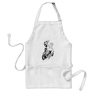 Avental Estilo cómico - voando acima, preto e branco