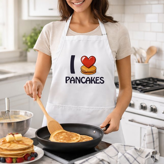 Avental Eu adoro Camiseta Pancakes (Criador carregado)