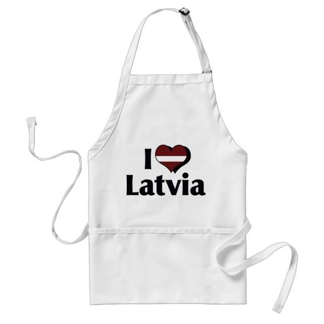 Avental Eu Amo a Bandeira da Letônia (Frente)