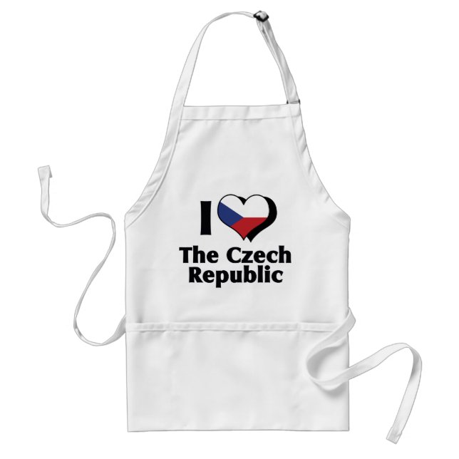 Avental Eu Amo a Bandeira da República Tcheca (Frente)