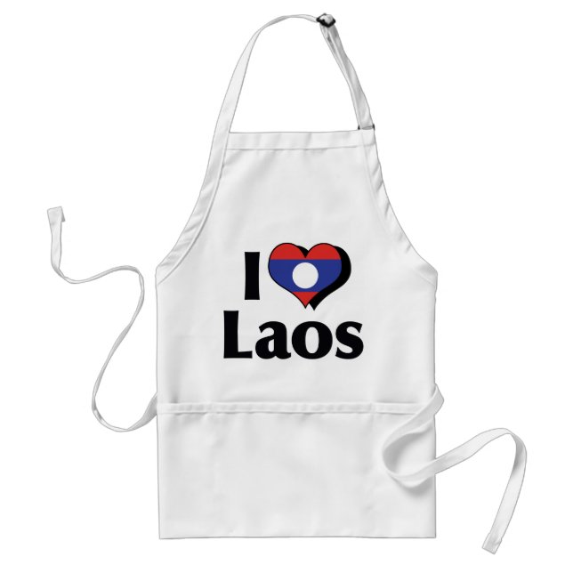 Avental Eu Amo a Bandeira do Laos (Frente)