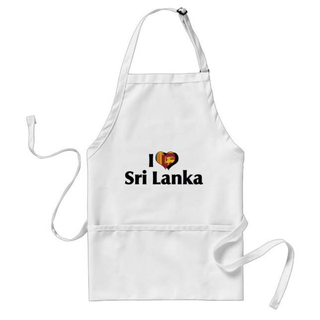 Avental Eu Amo a Bandeira do Sri Lanka (Frente)