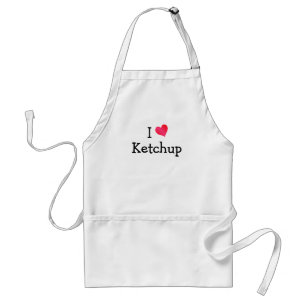 Avental Eu amo a ketchup