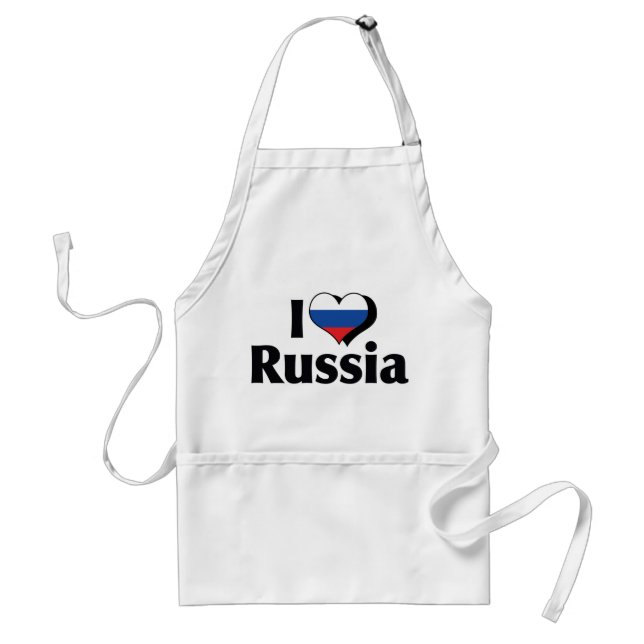 Avental Eu Amo Bandeira da Rússia (Frente)