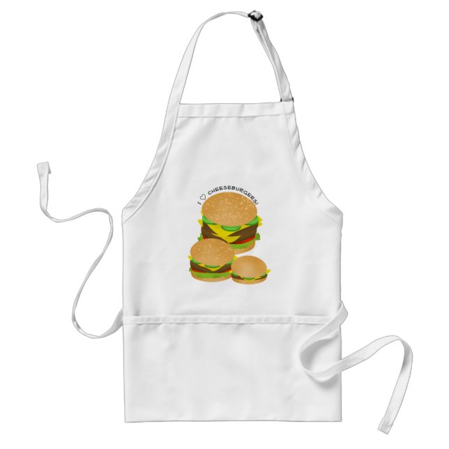 Avental Eu Amo Cheeseburgers (Frente)