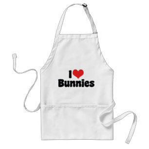 Avental Eu Amo Coelhos Heart Bunny