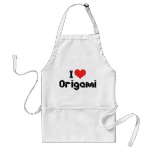 Avental Eu Amo Coração de Origami