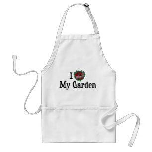 Avental Eu Amo Coração Meu Jardim - Jardim de Flores e Leg