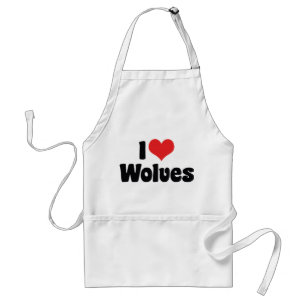 Avental Eu Amo Lobos Coração - Amante de Lobos