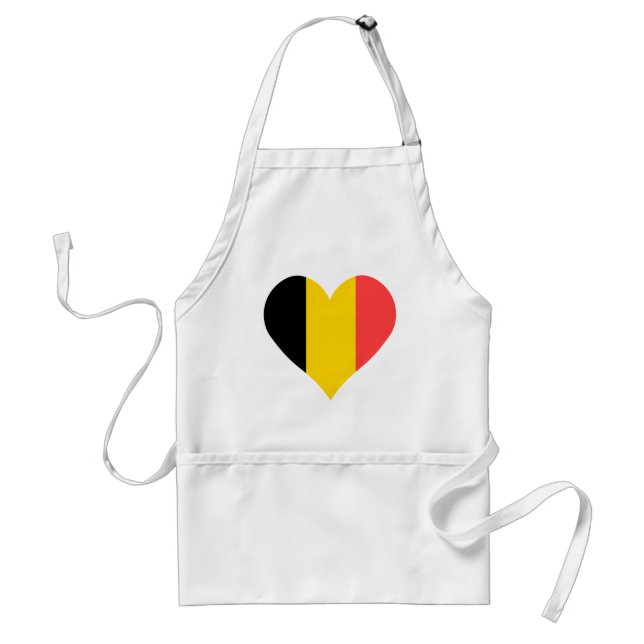 Avental Eu amo o coração de Bélgica (Frente)