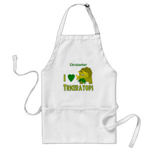 Avental Eu amo (o dinossauro bonito do Triceratops do
