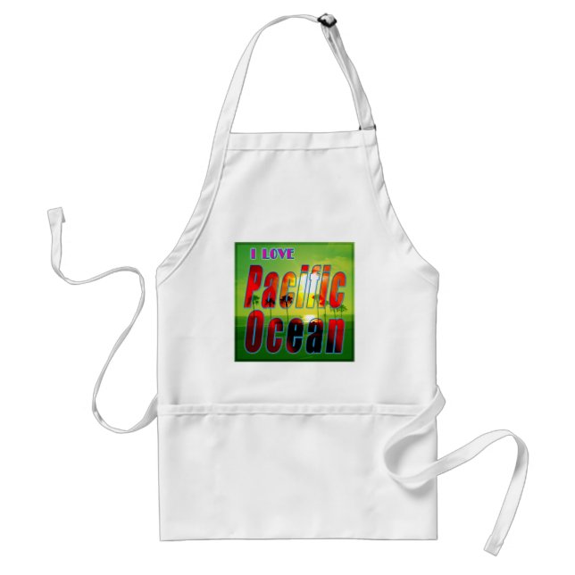 Avental "EU AMO Oceano Pacífico" Apron (Frente)