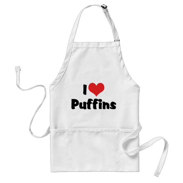 Avental Eu Amo Puffins do Coração (Frente)