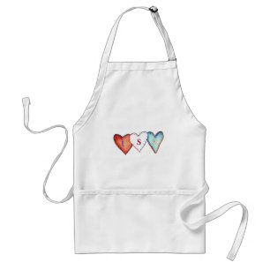 Avental EUA Red, White e Blue American Pride Heart Apron