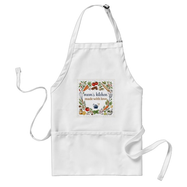 Avental Feito com Amor para Presente da Cozinha da Mamãe (Frente)