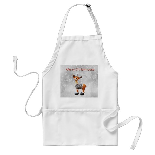Avental Feliz Christmoose usando um chapéu (Frente)