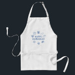 Avental Feliz Hanukkah, azul, branco e bonito<br><div class="desc">Feliz Hanukkah,  fofo e personalizado Apron Feliz Hanukkah,  Feliz Chanukah,  Hanukkah Sameach!,  Chag Urim Sameach! Azul e branco</div>