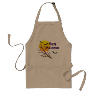 Avental Feliz Morcego De Halloween E Lua