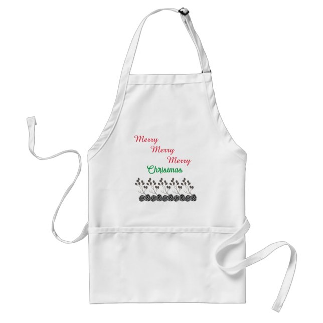 Avental Feliz Natal e Pinhas Claras (Frente)