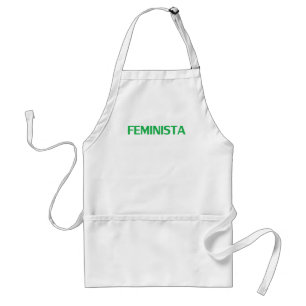 Avental feminista feminista em espanhol verde e branco mod
