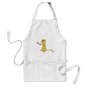 Avental Ferret segurando uma flor, Apron