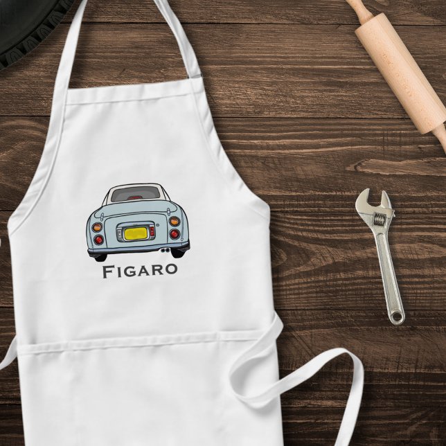 Avental Figuras Claras Aqua Azul Azul Fígaro Nome Apron (A pale aqua figaro apron perfect for the kitchen or garage. Add your name!)