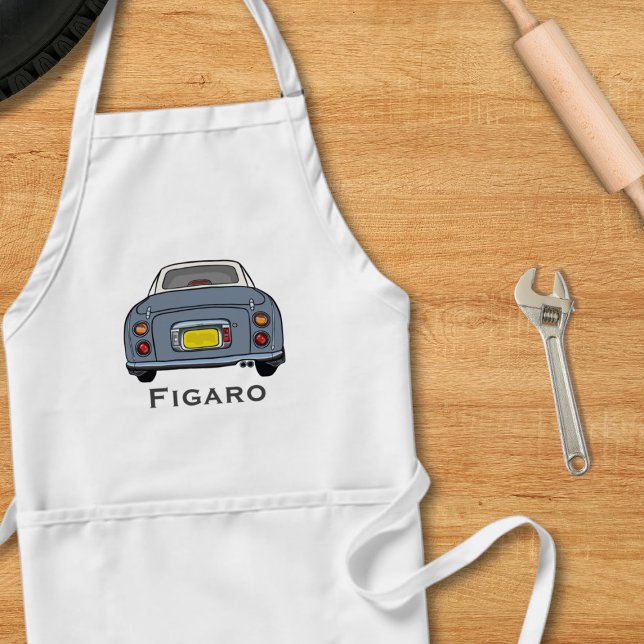 Avental Figuras de Cinza de Lapis Fígaro Garage Apron (A lapis grey figaro apron perfect for the kitchen or garage. Add your name!)