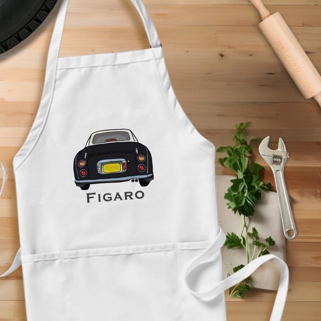 Avental Figuras Nome Black Figaro Car Garage Apron (A black figaro apron perfect for the kitchen or garage. Add your name!)