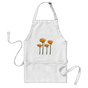 Avental Flor Floral Laranja Vermelho Caprichoso