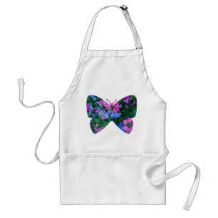 Avental Flores Mistas Apron Borboleta