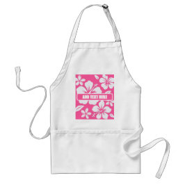 Avental Flores Tropicais De Praia Rosa