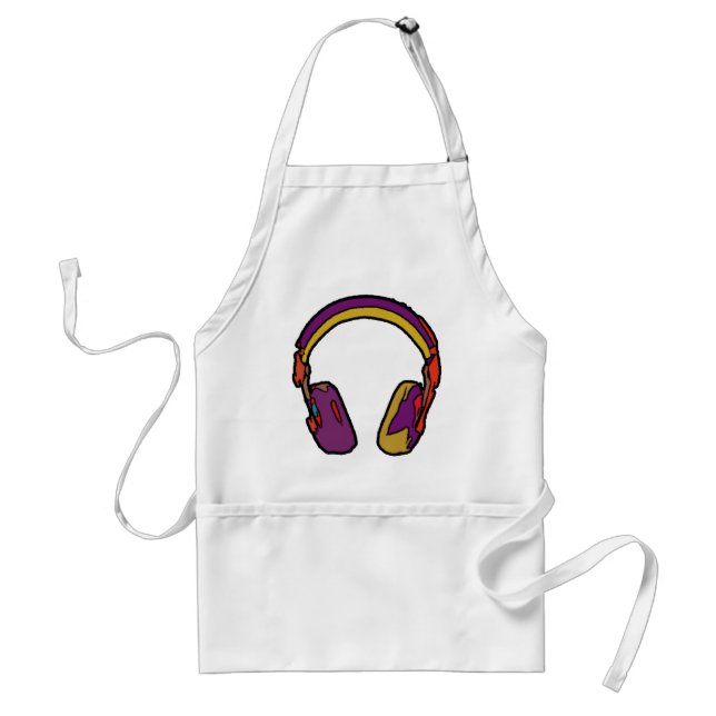Avental fone de ouvido dj colorido (Frente)