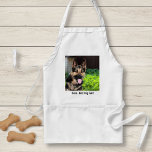 Avental Foto personalizada do cão German shepherd, Nome do<br><div class="desc">Personalize esta manutenção com a sua fotografia de German shepherd carregada e o respectivo nome (pode também carregar qualquer fotografia e personalizar com qualquer texto). O texto diz "Melhor Cachorro Nunca" ou adiciona seu próprio texto - Nós amamos "nome do cachorro", aniversário do cachorro ou dia de passagem. Basta clicar...</div>