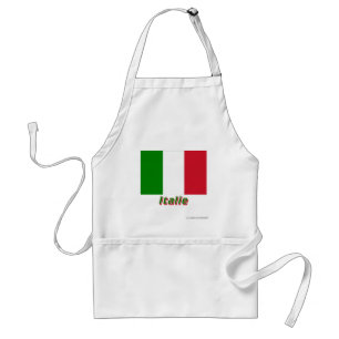 Avental Français de Drapeau Italie avec le nom en