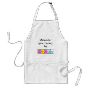 Avental Francene com nome de mesa periódica apron