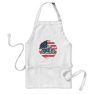 Avental Freedom Ride: Retro Motorcycle and American Flag