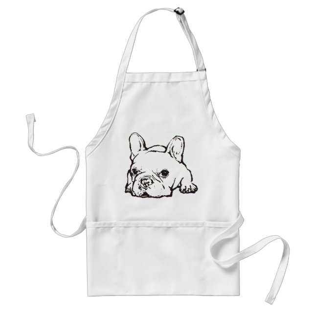 Avental French Bulldog Handwritten Illustration apron (Frente)