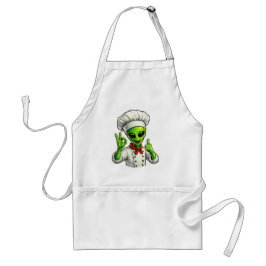Avental Funny Alien Chef Design Cute Space Cook With Chef