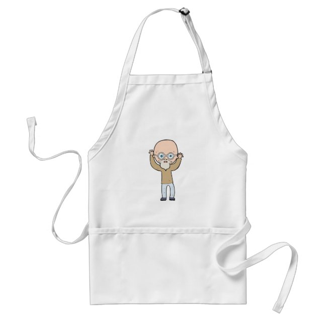 Avental Funny Bald Quirky Old Man with Beard (Frente)