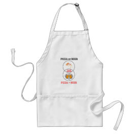 Avental Funny Custom Name Pizza and Beer Grilling Apron