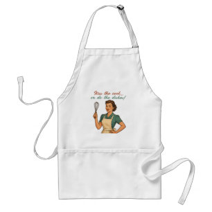 Avental Funny Vintage Apron for Women - Retro Kitchen Humo
